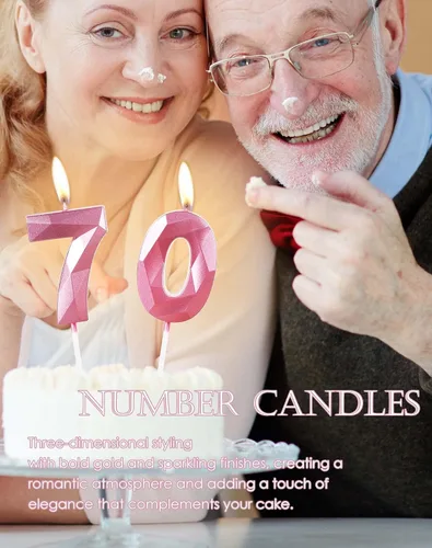 Miniatura 2 de Velas de cumpleaños 50, velas del número 50, vela rosa de feliz cumpleaños para pastel, adornos para pastel de diseño 3D para mujeres, fiesta