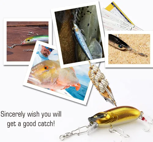 Miniatura 7 de AMYSPORTS Cojinete con Doble Bloqueo para Pesca con Snap, Cojinetes Giratórios de Acero Inoxidable para Cañas de Pesca, Cojinetes con Punta