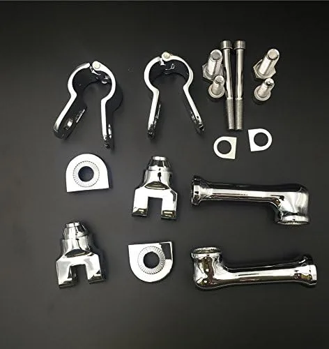 Miniatura 2 de SMT-Kit de montaje de clavijas de carretera ajustables en ángulo largo cromado compatible con cualquier bicicleta con tubo de marco de protector
