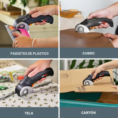 Miniatura 4 de Worx Zipsnip - Tijeras eléctricas inalámbricas, cortador de caja de cartón recargable, tijeras de tela potentes de 4 V con 2 cuchillas de seguridad