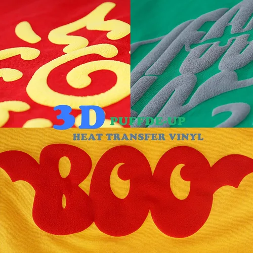 Miniatura 2 de RENLITONG - Vinilo de transferencia de calor mate 3D Puff HTV de 12 pulgadas por 6 pies, rollo para planchar para prensa de calor, camisetas