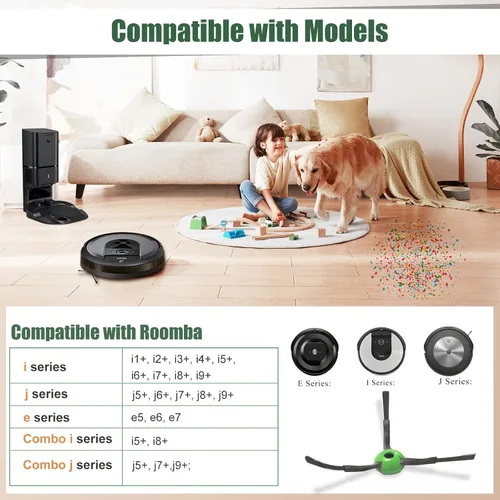 Miniatura 2 de Reemplazo de cepillos laterales para aspiradoras robot iRobot Roomba i & j & e Series i1+/i2+/i3+/i4+/i5+/i6+/i7+/i8+/j6+/j7+/j8+/e5/e6