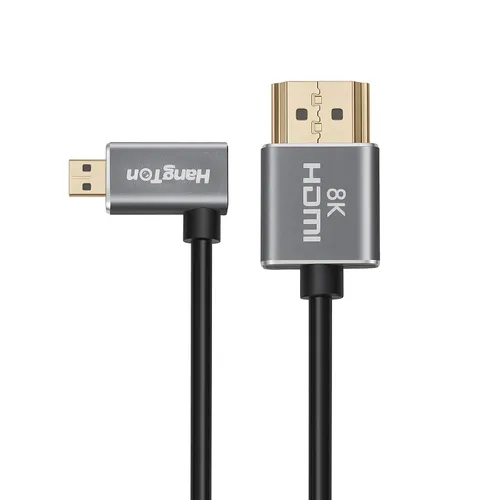 Miniatura 2 de Micro HDMI a ángulo recto HDMI 4K 8K Cable en espiral para Sony A6400 A7R Canon R5 R7 GH4 S5 Z50 Cámara ATOMOS Ninja V Portkeys Monitor Tipo A D