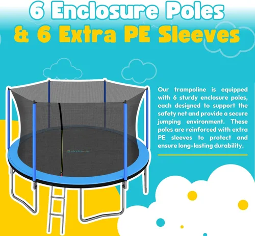 Miniatura 5 de SkyBound Trampolín con red de seguridad – 10 pies, 12 pies, 14 pies, 15 pies, 16 pies, trampolines grandes para exteriores aprobados por ASTM