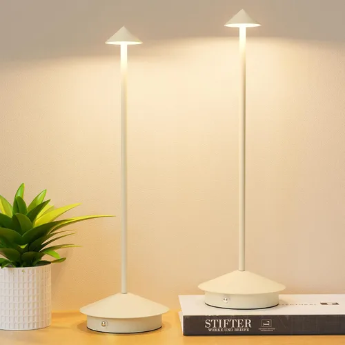 Miniatura 8 de Paquete de 2 lámparas de mesa LED recargables de 6000 mAh, inalámbricas, 3000 K-6000 K, lámparas táctiles de atenuación continua con función