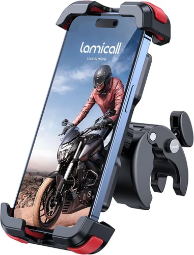 Lamicall - Soporte de teléfono para motocicleta, soporte de teléfono para bicicleta - Abrazadera de manillar de instalación rápida para bicicleta o