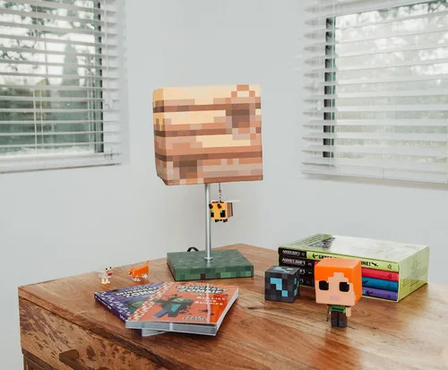 Miniatura 3 de Minecraft Lámpara de escritorio con bloque de nido de abeja amarilla con extractor de abeja 3D, lámpara de mesa de noche con luz LED de estado