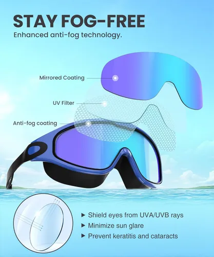 Miniatura 4 de NSSIW Swim Goggles,Anti-Fog UV 180°Clear View Swimming Goggles,3 Pack Goggles Swimming Adult Men Women Youth