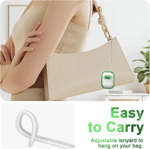 Miniatura 7 de RFUNGUANGO (con cerradura de seguridad) Funda protectora transparente para AirPods Pro de 2.ª/1.ª generación, Funda protectora de TPU suave Verde