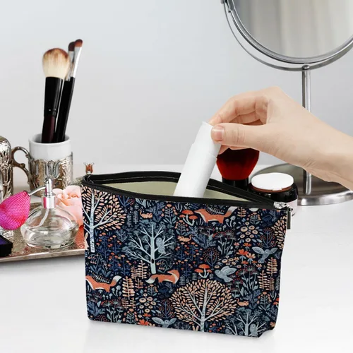 Miniatura 2 de jeilink Linda bolsa de maquillaje divertida con diseño floral de animales para amantes, mujeres, niñas, hijas, enfermeras, compañeras de trabajo