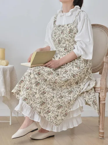 Miniatura 2 de Delantales para mujer, lindo delantal de talla grande con bolsillos, cocina, cocina, Navidad