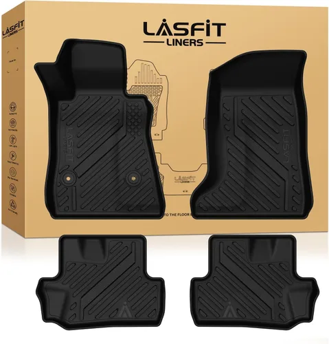 Miniatura 21 de LASFIT Juego completo de tapetes de elastómero termoplástico para todo tipo de clima de ajuste personalizado para automóviles, de 1ª y 2ª fila, 3