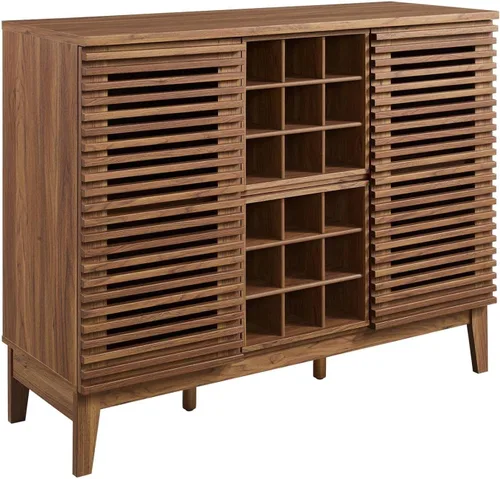 Miniatura 11 de Modway Render Mid-Century - Armario moderno para bar de vinos, color carbón, 17 x 46 x 37 pulgadas