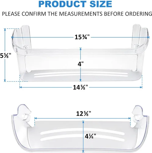 Miniatura 2 de Actualizado 242126602 - Estante de repuesto para puerta de refrigerador Frigidaire Electrolux, estante inferior de 2 estantes, estante lateral