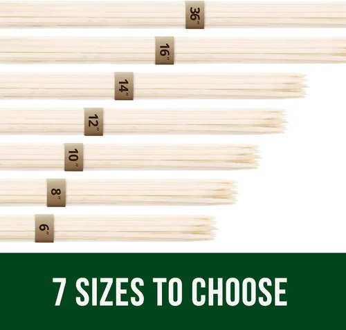 Miniatura 3 de Garsum Brochetas de bambú natural para barbacoa, pinchos de madera para frutas variadas, kebabs, parrilla, recursos naturales altamente renovables