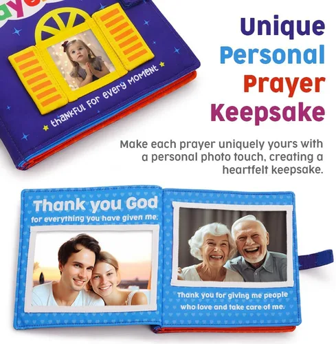 Miniatura 7 de My First Prayer Book Álbum de fotos de oración personalizado para recién nacido, bebé, bebé, niño pequeño, ahijado, cumpleaños, bautismo, bautismo
