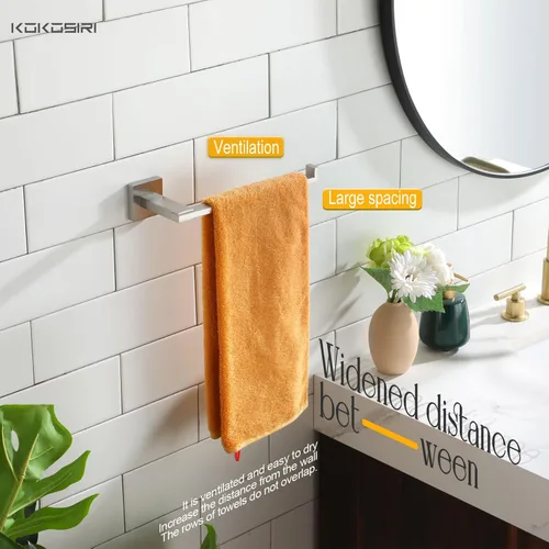 Miniatura 4 de KOKOSIRI Toallero de níquel cepillado, accesorios de baño, barras de toalla de mano para inodoro, gabinete de cocina, acero inoxidable, montado
