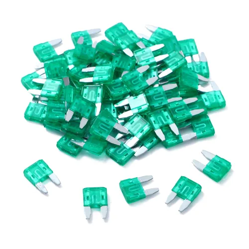 Miniatura 13 de Paquete de 100 fusibles automáticos de 10 amperios APM/ATM 32V estilo mini cuchilla, fusibles de 30A protección contra cortocircuitos, fusible