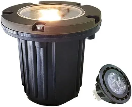 Miniatura 8 de MALORY Luces de Paisaje de Bajo Voltaje, (4.6''A) Cubierta Superior de Latón 12V Luces Empotradas en el Suelo para Exteriores, Iluminación LED