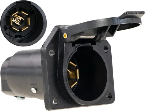 valonic Enchufe de conector de hoja de 7 vías, cubierta antipolvo con resorte, conector de arnés de cableado, para vehículo, camión, resistente a la