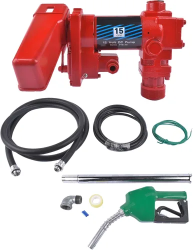 Miniatura 2 de Bomba de transferencia de combustible de 15GPM 12 V CC, fusible de 50 amperios con kit de boquilla, para gas, diésel, queroseno, bomba eléctrica
