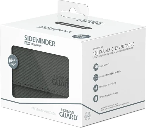 Miniatura 7 de Ultimate Guard Sidewinder 100+, caja de cubierta para 100 tarjetas TCG de doble manga, gris, cierre magnético y forro interior de microfibra para un