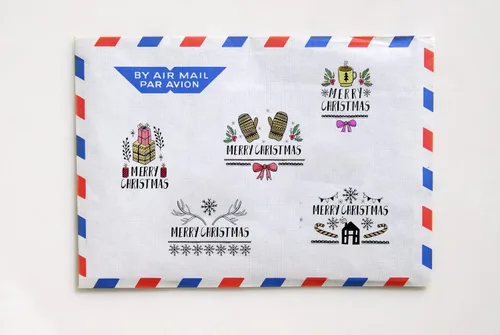 Miniatura 5 de Sellos transparentes con palabras navideñas para decoración de tarjetas y suministros para álbumes de recortes, palabras de bendición temáticas