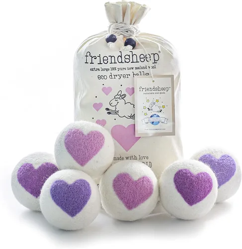 Miniatura 9 de Friendsheep Bolas secadoras de lana, alternativa orgánica reutilizable para suavizantes de telas para lavandería, hechas a mano, comercio justo