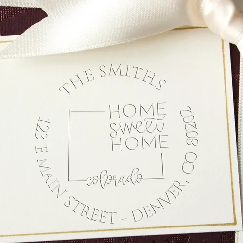 Miniatura 152 de Sello en relieve de dirección personalizado para nuevos propietarios de viviendas, sello redondo de 1-5/8 para dirección de casa, estampado