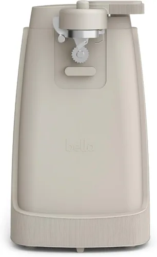 bella Abrelatas eléctrico y afilador de cuchillos, palanca de corte extraíble, almacenamiento de cables, hoja de acero inoxidable, leche de avena