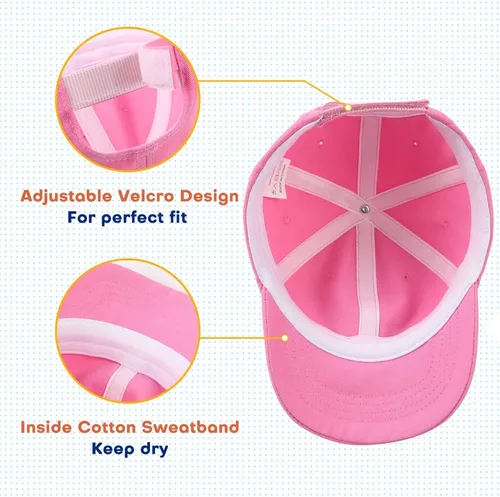 Miniatura 104 de Peecabe Gorra de béisbol para niños pequeños, unisex, de algodón, ajustable, para bebés, niños, gorra de béisbol para niñas de 1 a 5 años