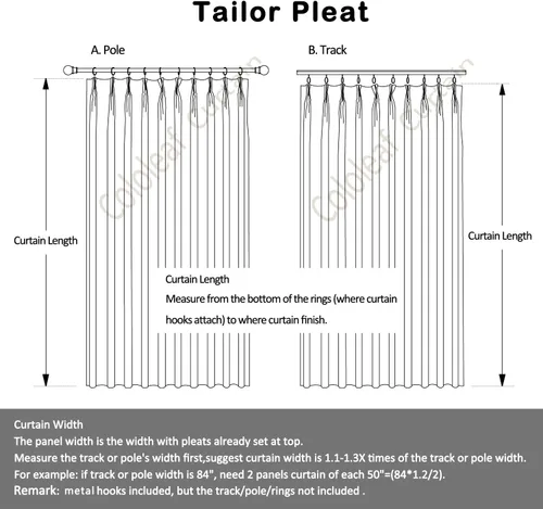 Miniatura 6 de cololeaf Cortinas hechas a medida, mezclas de lino, cortinas opacas plisadas con ganchos para sala de estar, dormitorio, hotel, granja, 1 panel