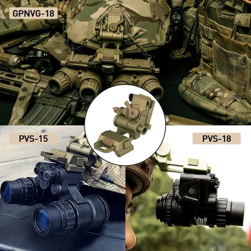 Miniatura 5 de Gafas de visión nocturna NVG montaje para casco de metal L4G24 PVS15/18 Canela