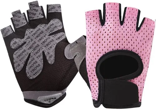 Miniatura 12 de INOGIH Guantes de gimnasio ligeros y transpirables sin dedos para mujer, guantes de entrenamiento para ejercicio y crossfit