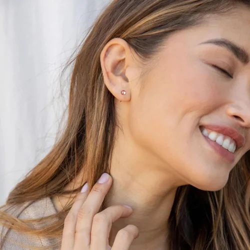 Miniatura 3 de Aretes de medio aro, aretes de aro pequeños de plata de ley 925 de bola, barra, estrella, luna, corazón, cruz, punto, triángulo, aretes