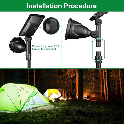 Miniatura 7 de JSOT Focos solares de 600 lúmenes al aire libre para jardín, IP65, impermeables, iluminación de paisaje para pasarela, pared, jardín, patio, camino