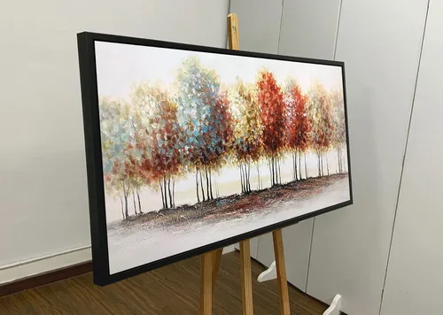 Miniatura 2 de Tiancheng Arte, 24x48 pulgadas Pintura abstracta moderna al óleo pinturas a mano árbol 3D pintado a mano sobre lienzo marco acrílico arte de pared