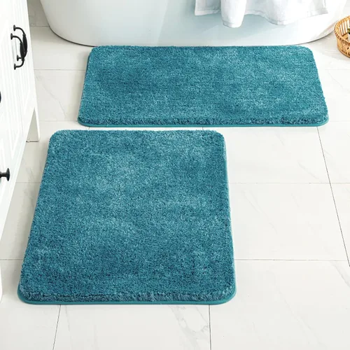 Miniatura 96 de MIULEE Juego de 2 alfombras de baño antideslizantes peludas extra gruesas y suaves, alfombrillas de baño de microfibra suave absorbente de agua