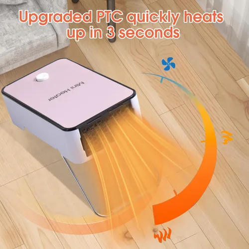 Miniatura 3 de Calentador de espacio portátil, calentador eléctrico de cerámica PTC, calentador de escritorio, calentador de ventilador de alto rendimiento