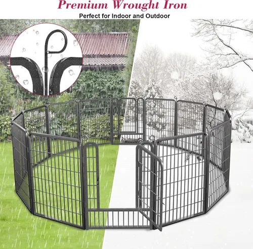 Miniatura 3 de Corralito para perros, 40 pulgadas de altura, 14 paneles de valla resistente para perros con puerta, corral de ejercicio antioxidante para perros