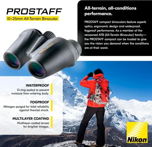Miniatura 6 de Nikon PROSTAFF - Binoculares todo terreno ATB de 0.315 x 0.984 in con alivio ocular largo, lentes brillantes con revestimiento multicapa, exterior