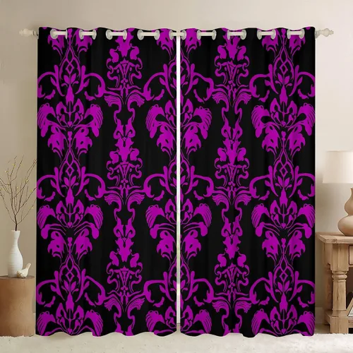 Miniatura 20 de Feelyou Cortinas opacas abstractas modernas de arte abstracto para dormitorio, sala de estar, niños, patrón rojo, gris, negro, patrón de Multi 05