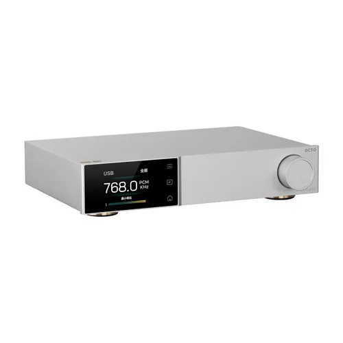 Topping D70 Pro OCTO DAC - 8X CS43198 Bluetooth 5.1 LDAC Aurora UI pantalla a color RCA y salida XLR decodificador HiFi con control remoto (plata)