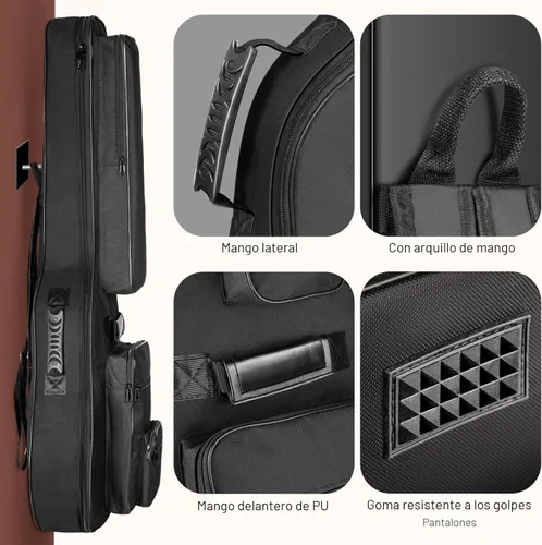Miniatura 2 de CAHAYA Funda para Guitarra Acústica con Acolchado Grueso Impermeable Correa de Hombro Doble Ajustable Estuche de Guitarra Bolsa de Concierto 40 41