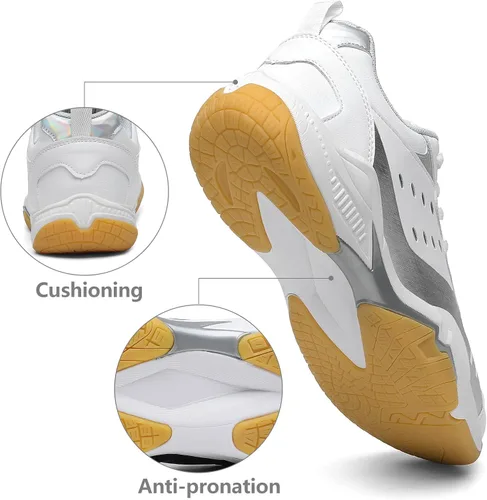 Miniatura 4 de LUPWEE Zapatos de pickleball para hombres y mujeres, zapatos de tenis ligeros para interiores y exteriores, para entrenamiento de cancha, raqueta