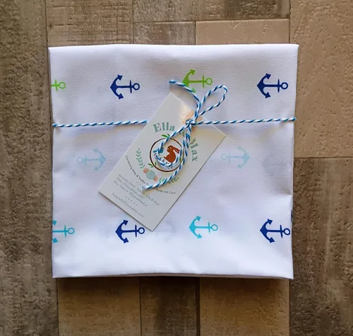 Miniatura 6 de Ella & Max Funda de almohada para niños pequeños. Ancla náutica. Suave y tierno. Se adapta a almohadas de 13 x 18 pulgadas. Fácil de lavar