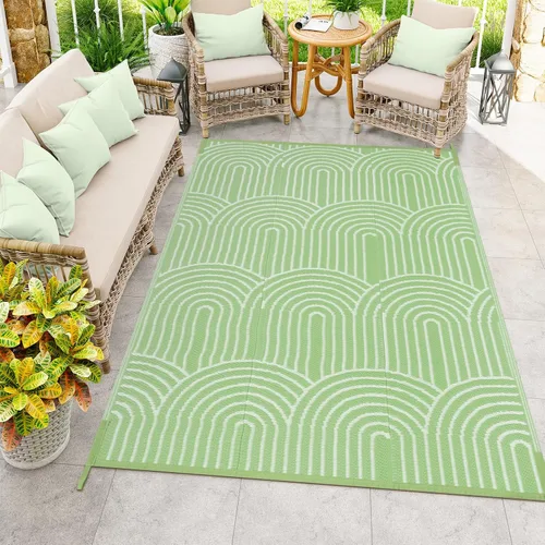 Miniatura 37 de Anidaroel Alfombras de exterior de 6 x 9 pies para patios, impermeables, reversibles, de plástico tropical, alfombra de campamento, alfombra grande