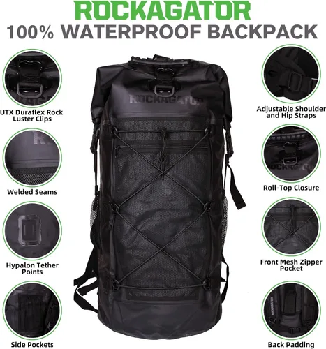 Miniatura 5 de Rockagator Kanarra - Mochila impermeable de 90 litros para campamento, senderismo, montañismo, mochilero, caza, pesca, canoa, actividades al aire