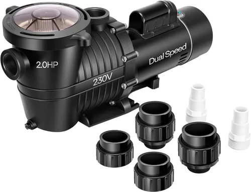 Miniatura 8 de VIVOHOME Bomba de piscina sobre el suelo de ahorro de energía de 1.0 HP 5280 GPH, 115 V con cesta de colador, certificado ETL y DOE