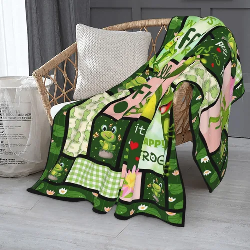Miniatura 7 de Regalos de rana para mujer, manta de rana de 50 x 60 pulgadas, regalos de cumpleaños para amantes de las ranas, cosas de ranas para niñas, manta